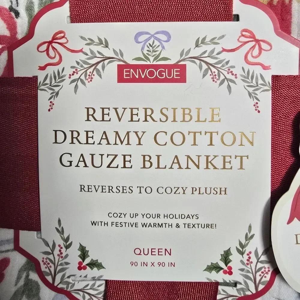 NUTCRACKER BALLET Christmas Dreamy Cotton Gauze Coquette Queen Throw Blanket NWT